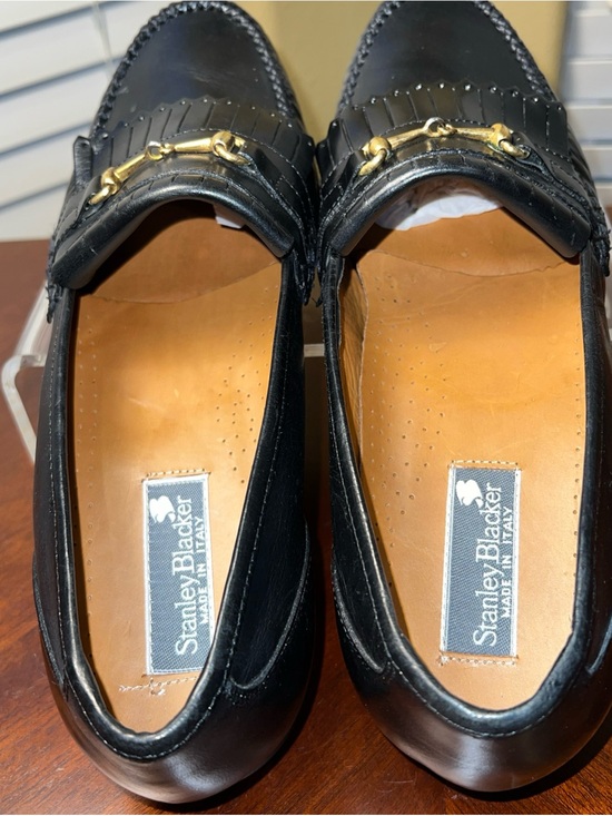 Stanley Blacker Black Horsebit Kiltie Loafers Shoes Sz 10.5EE Made in Italy main image 12